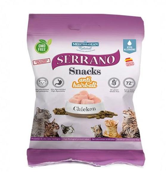 prod_Serrano Anti-Hairball Chicken Snacks 100gr